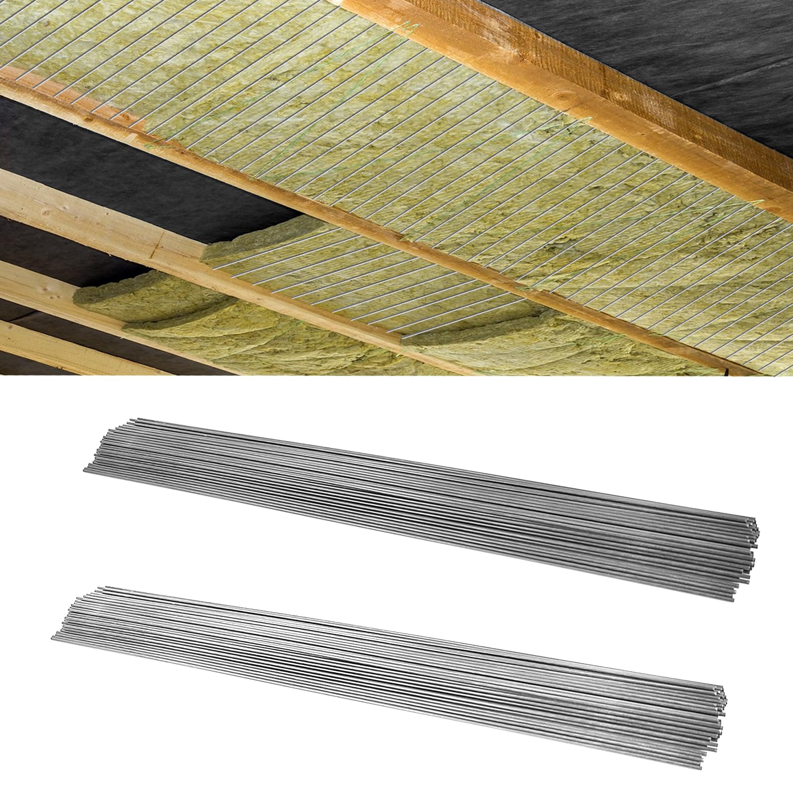 200 Pcs 24 Inch Insulated Wire Support - 1095 Carbon Steel Metal Wire for Attic & Ceiling Insulation