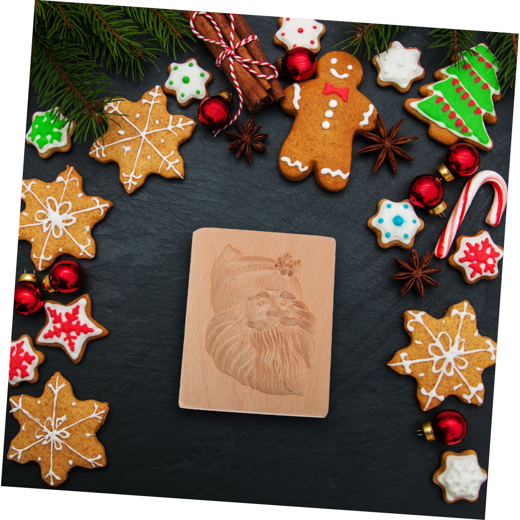 Keksausstecher, Keksformen aus Holz, Kekse, 1 Stück, Holzplätzchen, Weihnachtskekse, Prägung, Plätzchen, Weihnachtsmann, Chiffon, Kuchen, Schokolade