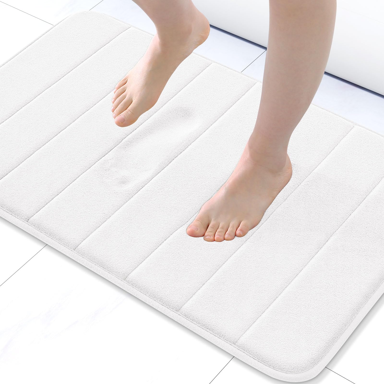 Buganda Memory Foam Bath Mat, 24" x 16", Ultra Soft and Non-Slip Bathroom Rugs, Water Absorbent and Machine Washable Bath Rug for Bathroom, Shower,