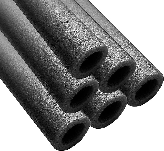Clever Leon Trampoline 6 x Foam Tubes 180 cm | Pole Protection for Garden Trampoline Universal | Foam Cover for Trampoline Poles | Foam Padding Pole Cover Grey