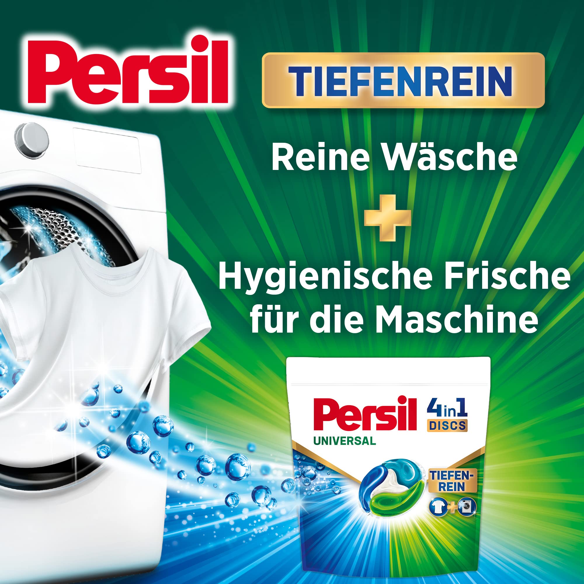 Persil Universal 4 en 1 Discs (60 lavados), detergente universal con tecnología de limpieza profunda, detergente completo para ropa pura y frescura higiénica para la máquina