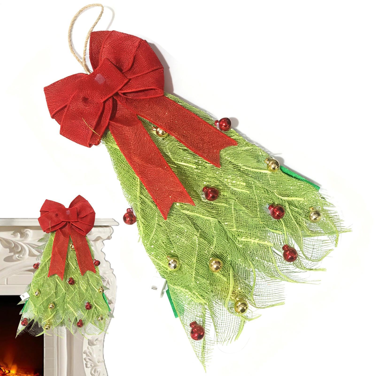 Guirnalda de Navidad Artificial de Hoja perenne para Exteriores, Accesorio | Decorativo para árbol de Navidad, decoración de Pared para Puerta, Pieza de celebración Hecha a Mano | Patio Interior