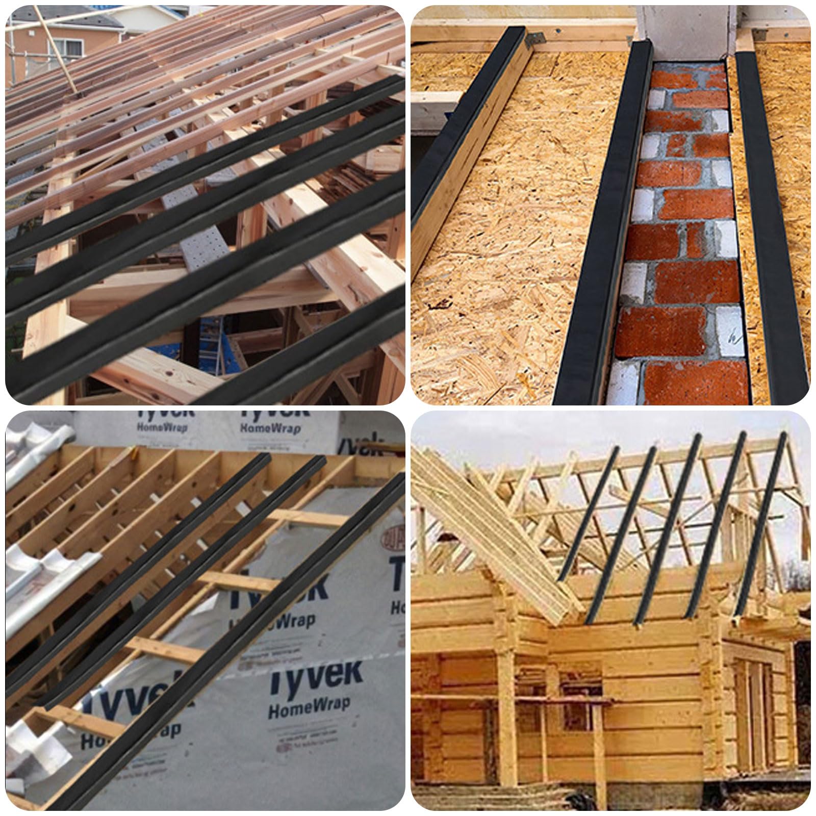 Nastro butilico impermeabile, nastro adesivo per joist da 2" x 49 ft per decking, butyl Joist flashing Tape Waterproof Autoadesivo per Deck Joist Beams Protection (1 rotolo, nero)