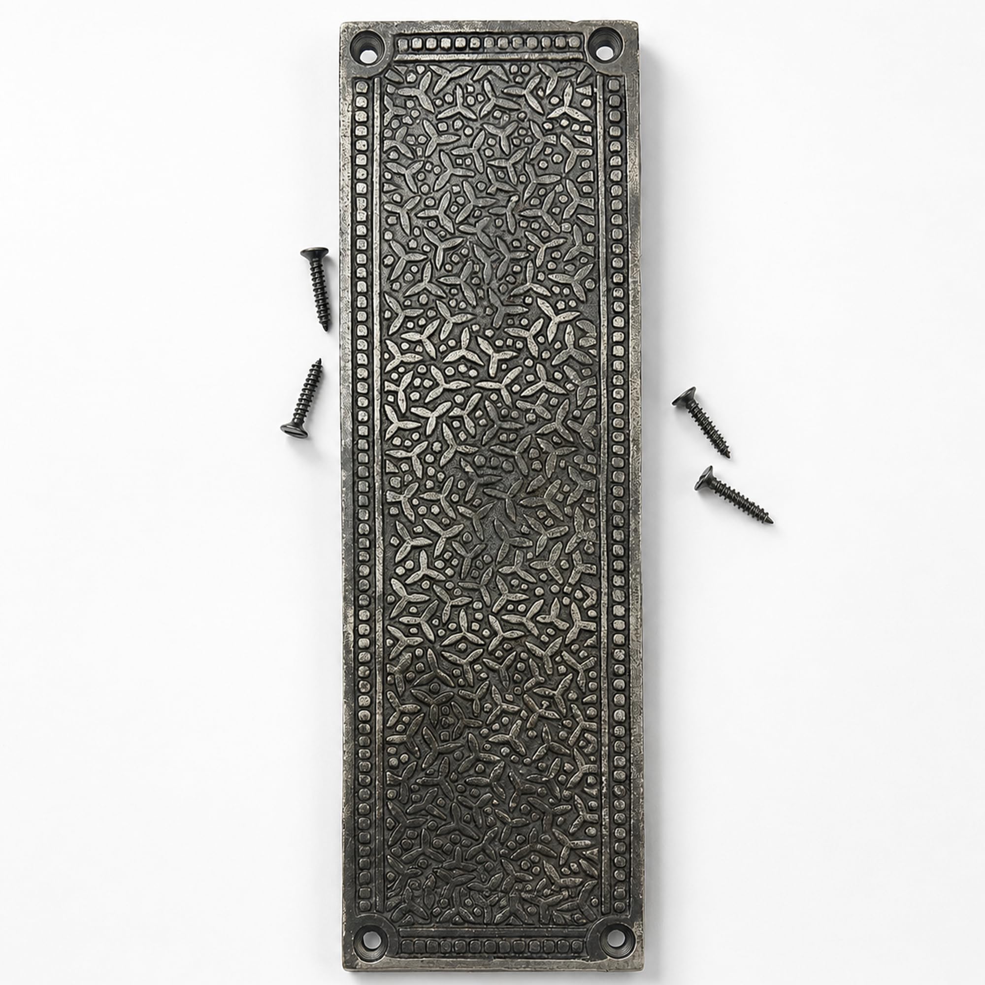 Ornate Cast Iron Push Finger Plate Inca Design 260mm Antique Style Door Hardware Decorative Door Push Plate