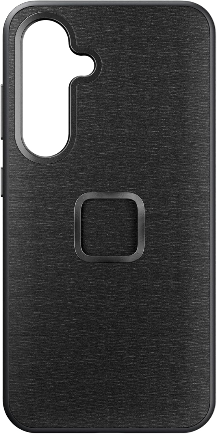 Peak Design Mobile Everyday Phone Case for Samsung Galaxy S24, Charcoal, Slim Profile, Drop Protection, Weatherproof Fabric Shell, SlimLink Connects to Mobile Mounts & Gear Gray