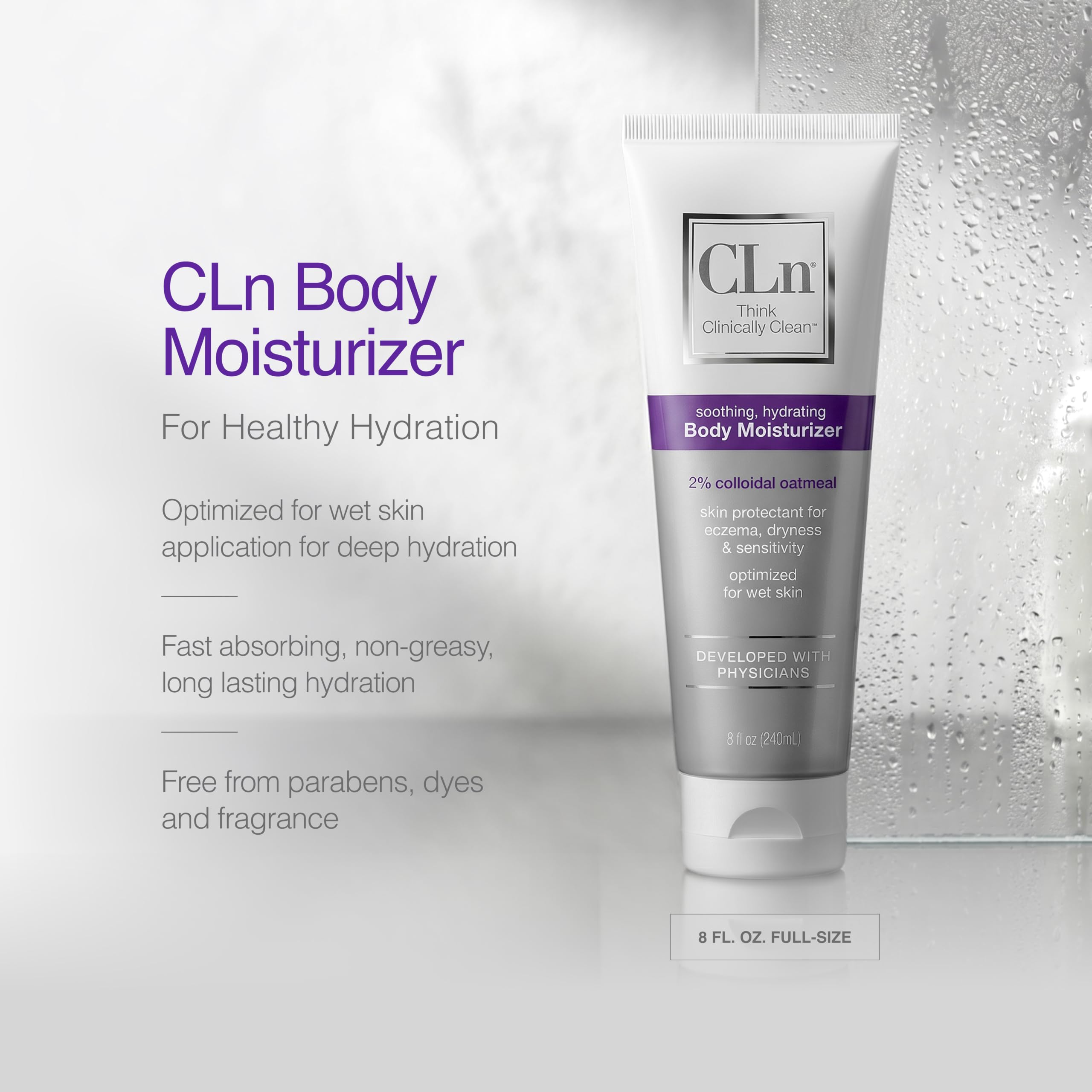 CLn Crema Idratante Corpo - Protettivo Cutaneo con il 2% di Avena Colloidale, Senza Parabeni, Senza Coloranti & Senza Profumo, 240ml