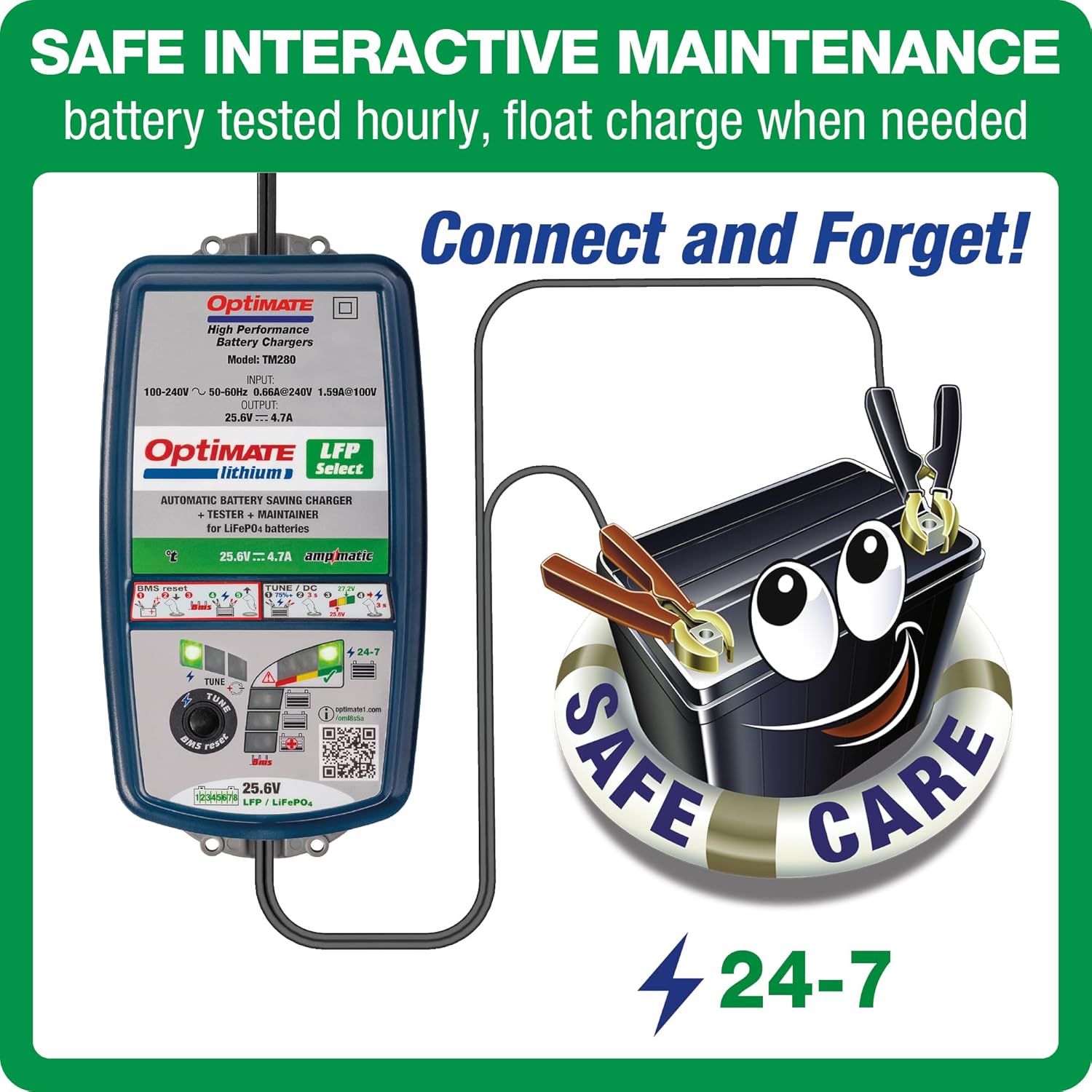 Connecting the Optimate charger to a battery
