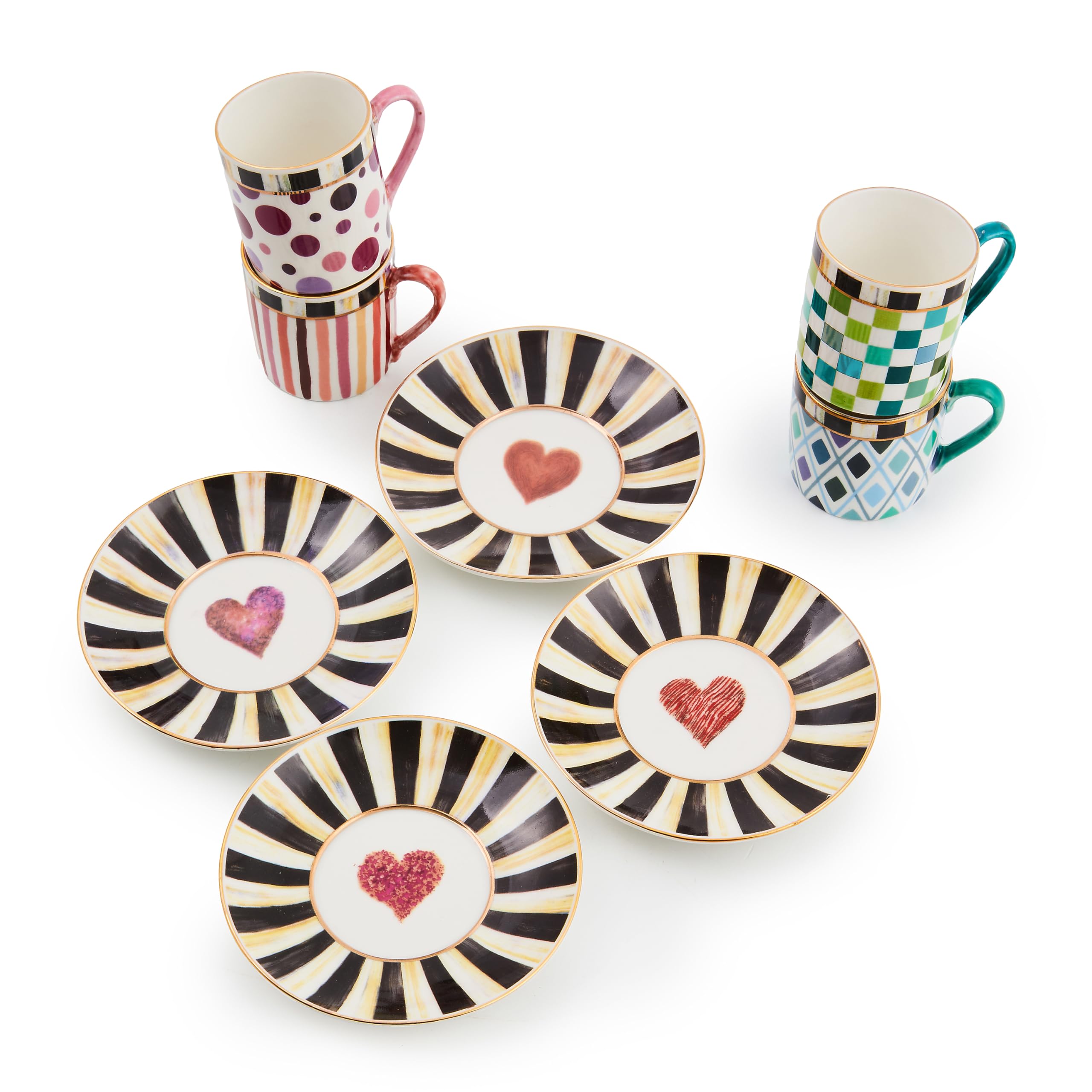Amazon.com | MACKENZIE-CHILDS Sweetheart Espresso Cup and Saucer