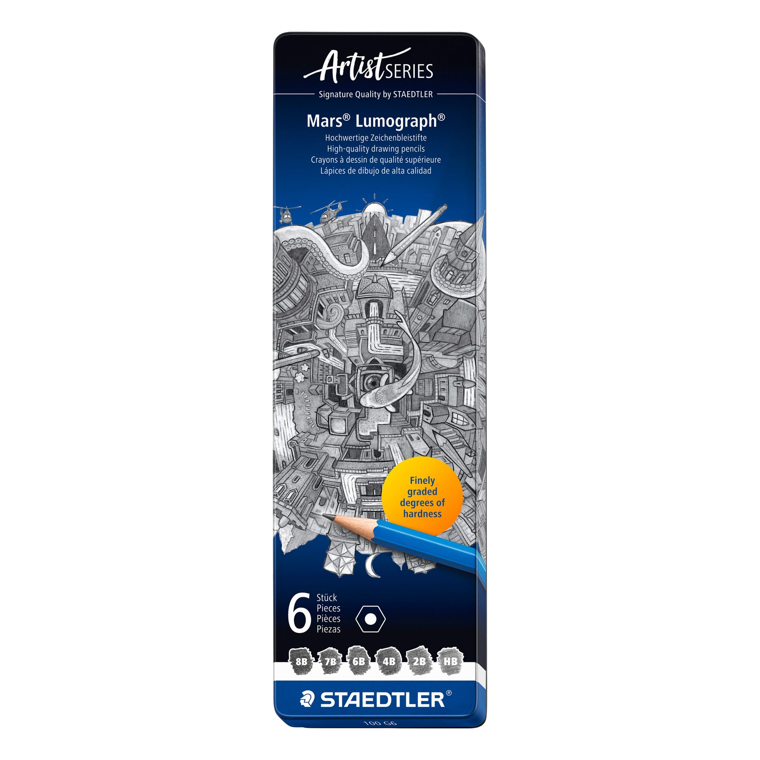 Amazon | ステッドラー(STAEDTLER) 鉛筆 8B 7B 6B 4B 2B HB マルス