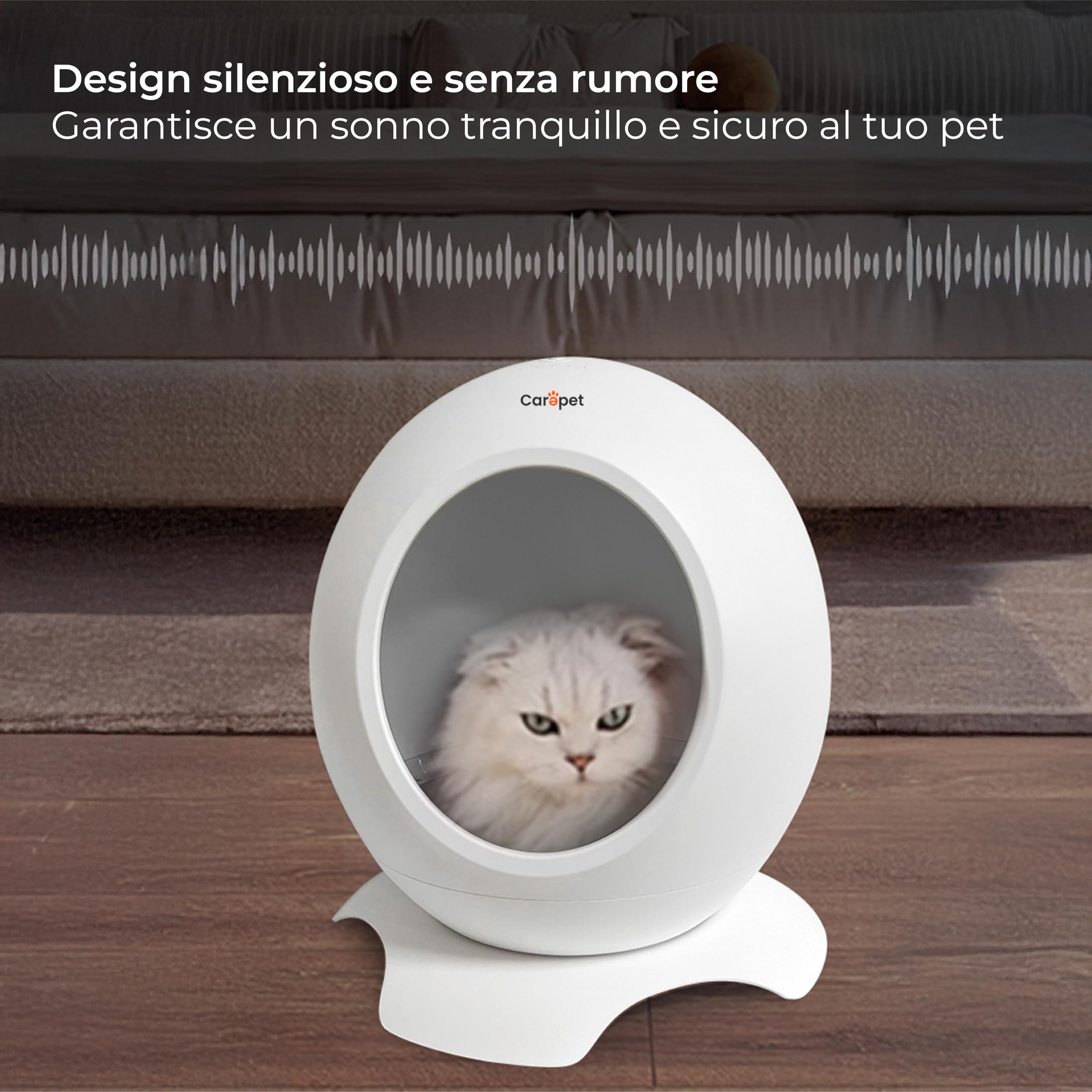 Carepet Cuccia Termostatizzata Freddo/Caldo con Controllo App, Regolazione Automatica 15-35°C, Sensore Infrarossi, Ioni Negativi, LED, Silenziosa ed Efficiente