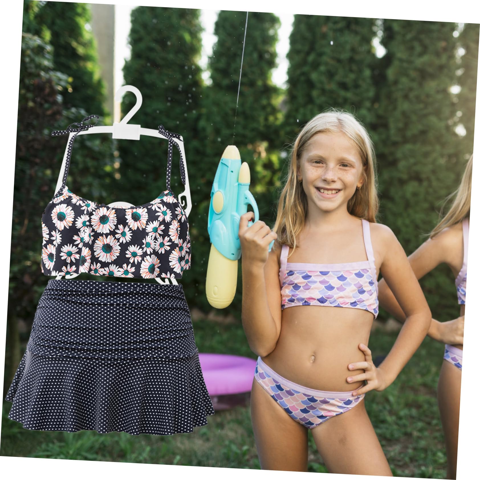 Ciieeo Perchas Infantiles de Plástico para Ropa de Niños 5piezas Diseño Antideslizante y Ahorro de Espacio Ideales para Decoracion Verano en Armarios