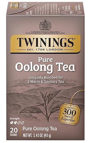 Twinings Pure Oolong Tea Bolsas envueltas individualmente, 20 unidades (paquete de 1), cálido, sabor a nuez y color dorado, con cafeína, disfruta