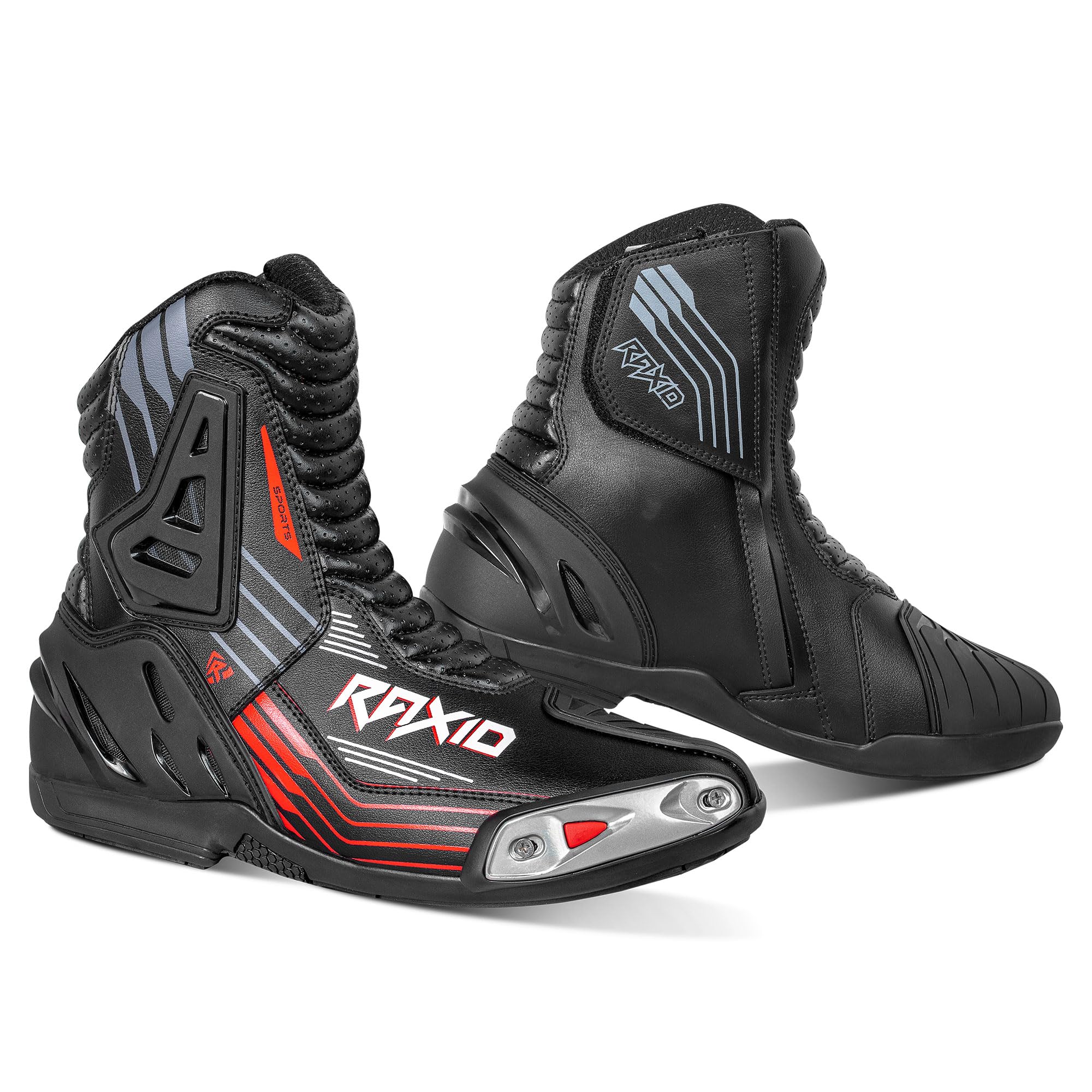 RAXID New Motorcycle Sports Boots Mens Motorbike Activa Short Sports Racing Shoes Premium Microfiber Leather CE Approved