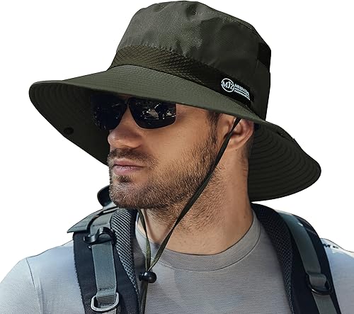 Koreshion Sombrero de sol para hombre, protecciĂłn UV, ala ancha, sombrero de verano, impermeable, transpirable, sombrero de pesca, plegable, para Koreshion Sombrero de sol para hombre, protecciĂłn UV, ala ancha, sombrero de verano, impermeable, transpirable, sombrero de pesca, plegable, para
