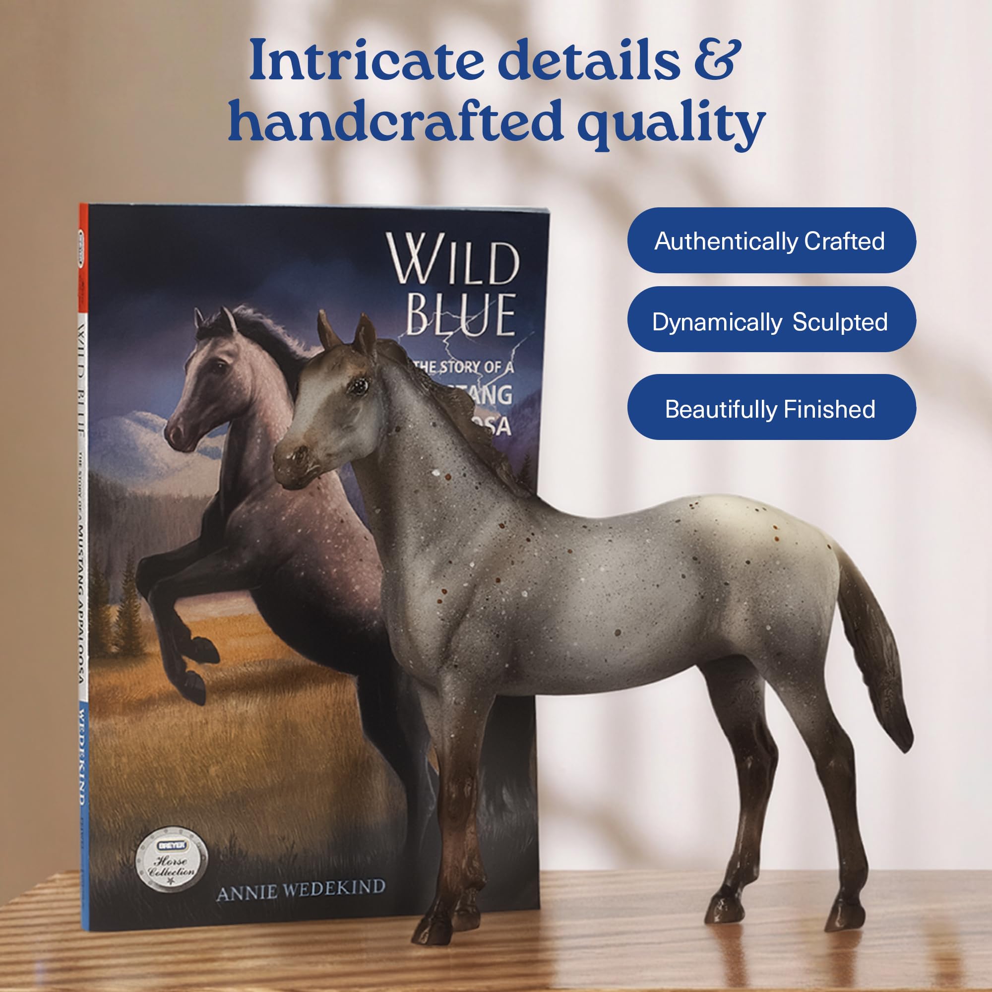 Breyer Clásicos Azul Salvaje: Juego de Libro y Caballo de Juguete (Escala 1:12) (Appaloosa Azul Salvaje, Talla única)