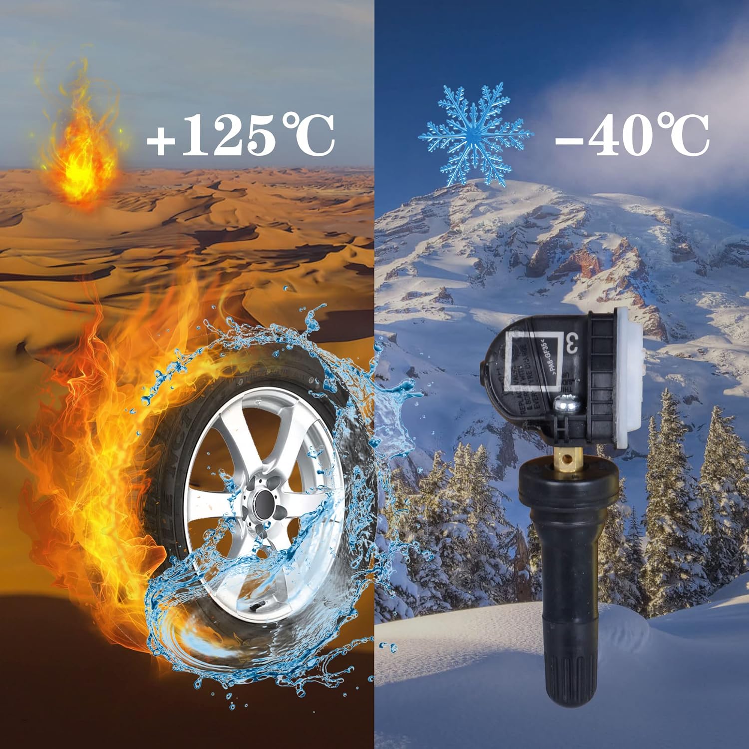 Tire Pressure Sensor 315MHz 4pcs Compatible with Buick Cadillac GMC Chevy Saturn Pontiac, Tire Pressure Monitoring System Replaces OE 25920615, 15922396