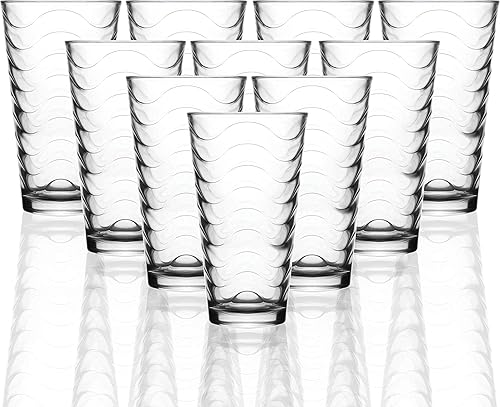 Miniatura 7 de Circleware Hill Street - Juego enorme de 10 vasos altos para beber, 15.75 onzas, vasos de base pesada para agua, cerveza, jugo, bar, decoración de