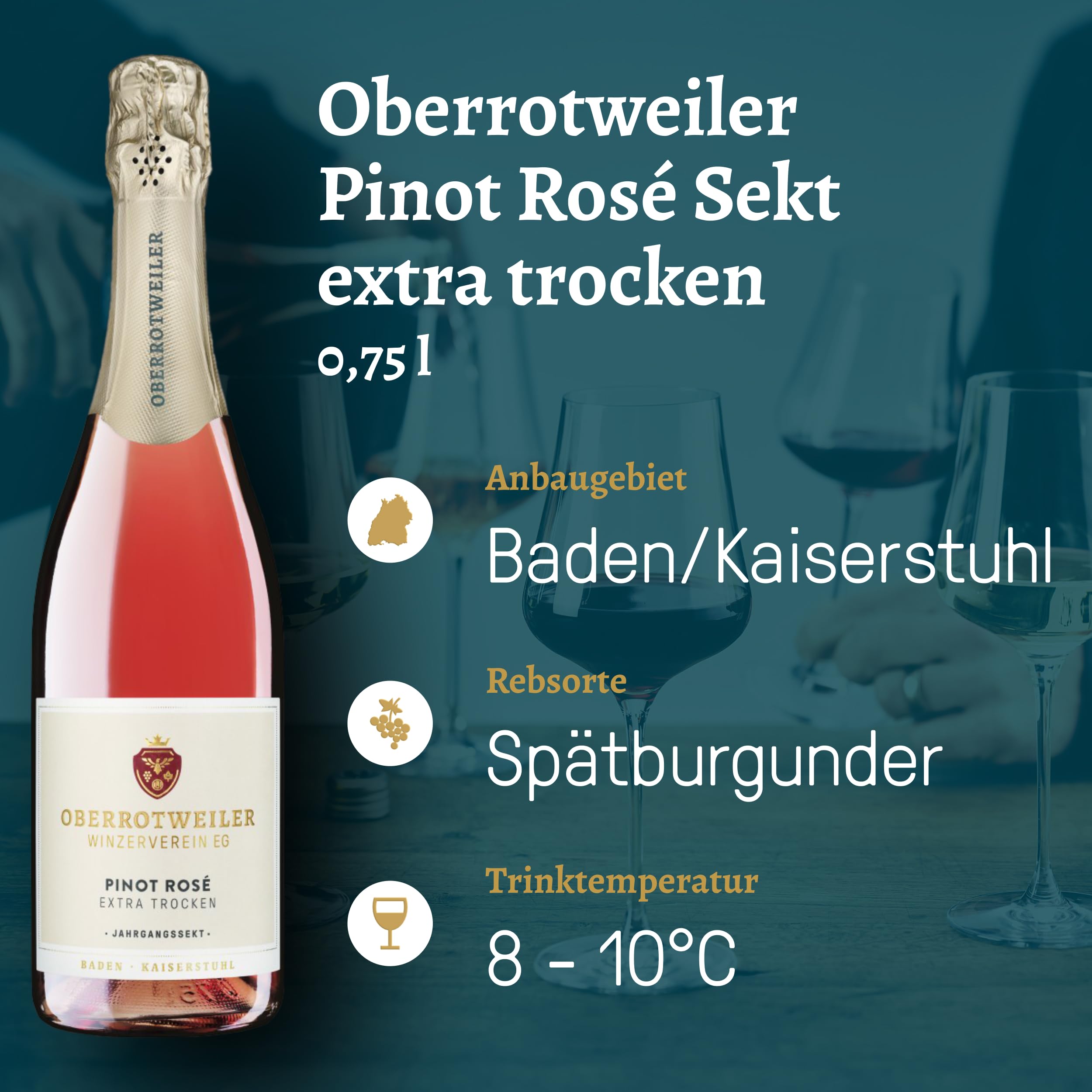 Oberrotweiler Rosésüchtig Wein-Paket - Roséwein & Rosé Sekt vom Kaiserstuhl - Probierpaket, als Geschenk für Wein Liebhaber & besondere Anlässe (6 x 0,75 l)