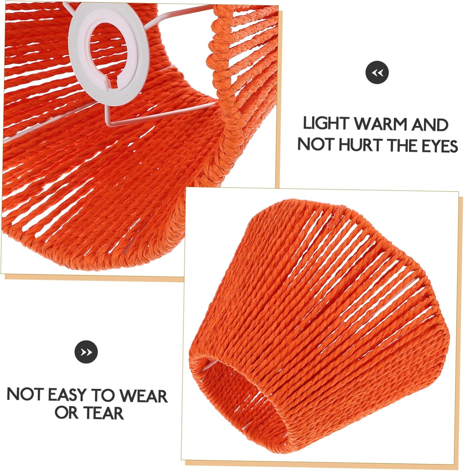 Woven Lampshade Replacement for Table and Ceiling Lights Rope Design Versatile Lighting Fixture for Living Rooms Bedrooms and Offices