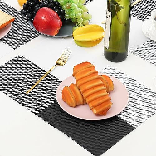 Miniatura 350 de Leetaltree - Manteles individuales, resistentes al calor, antideslizantes, para mesa de comedor, lavables, duraderos, tejido de PVC