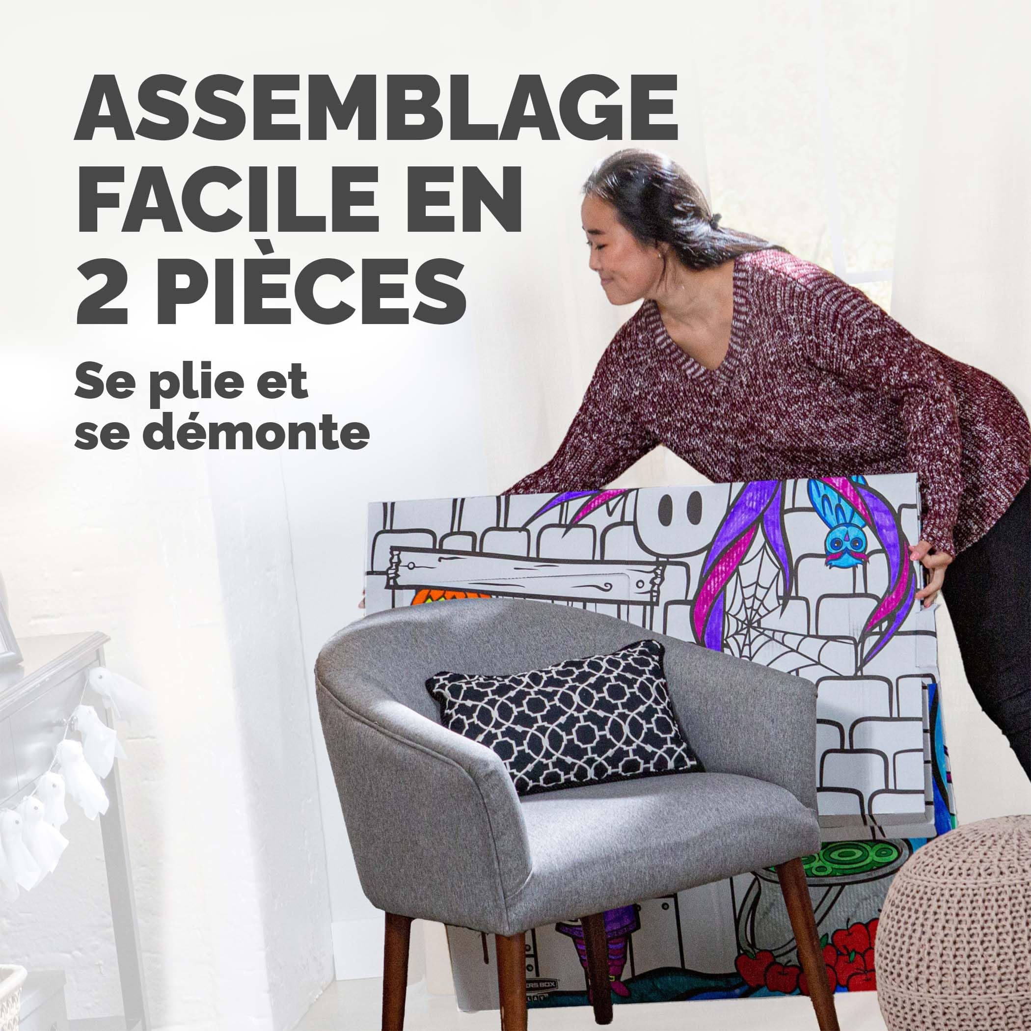 BANKERS BOX® At Play – Cabane en Carton Restaurant pour Enfants – Café Créatif à Colorier – Certifiée FSC & 100% Recyclable – Jouet Cabane d’Intérieur (Taille XL – (‎81.3x81.3x121.3cm) – Dès 3 Ans