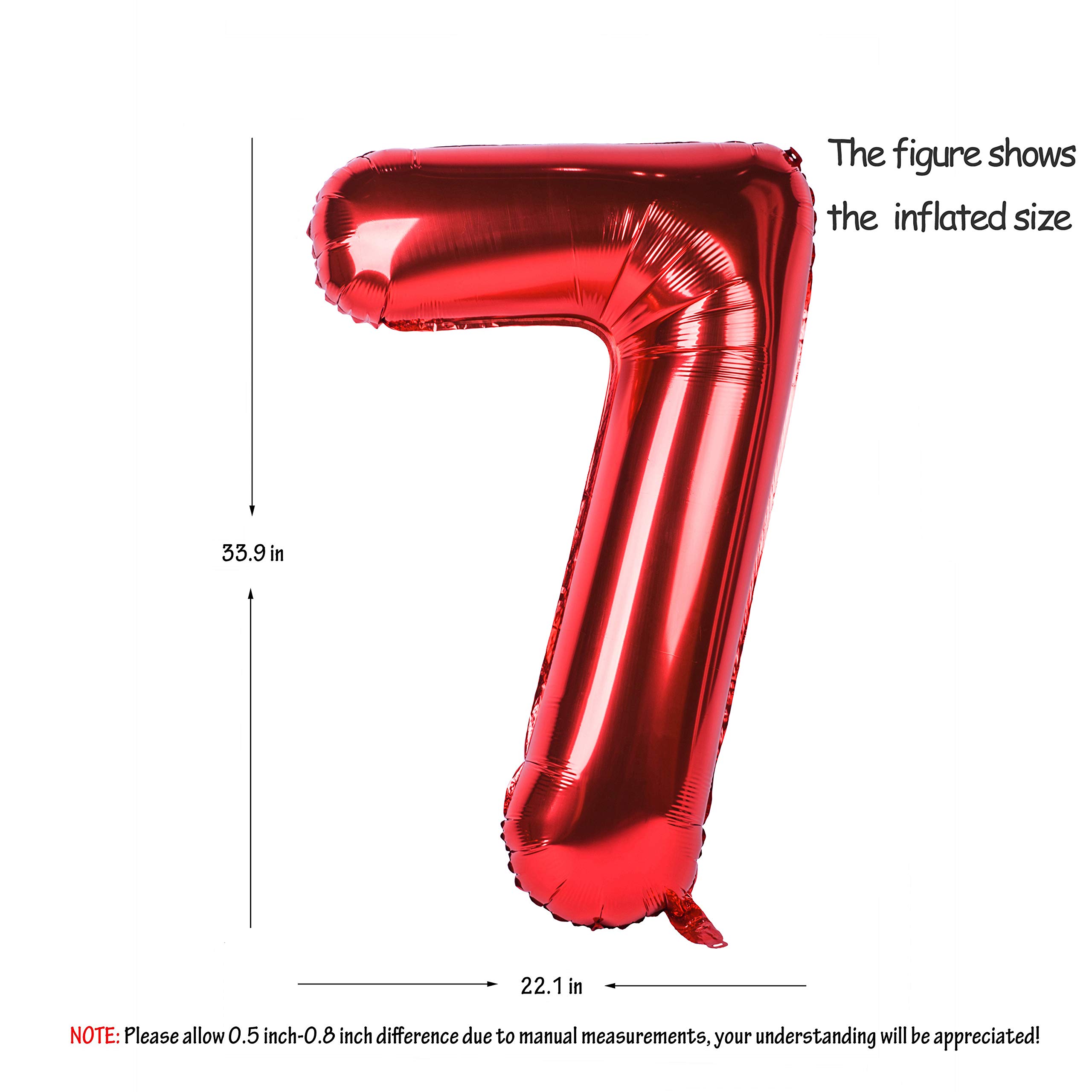 Red 0 balloon 40 Inch Giant Helium Foil Number 0 to 9 Red Balloon Birthday Wedding Party Digital Decorations (Number 0) — view 355
