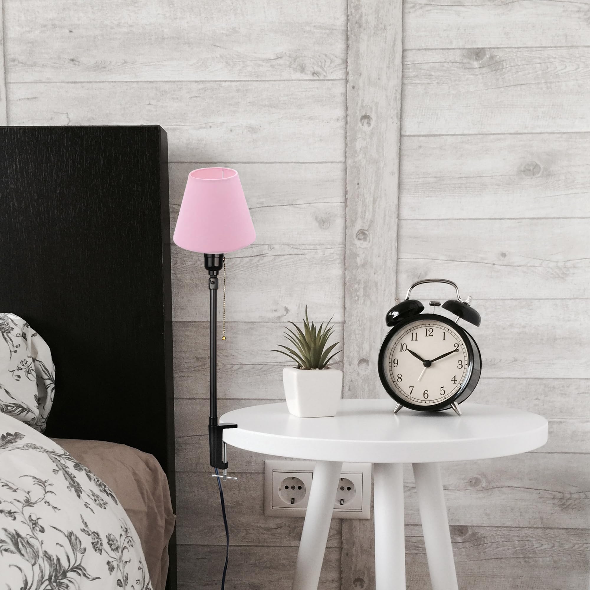 Modern Klemmleuchte,1 Packung Leselampe mit 2,5 m Kabel, Dimmbar Rosa Nachttischlampe,Augenpflege Schreibtischlampe für Heimgebrauch Büro, E27 Lampenhalterung - DZ0031
