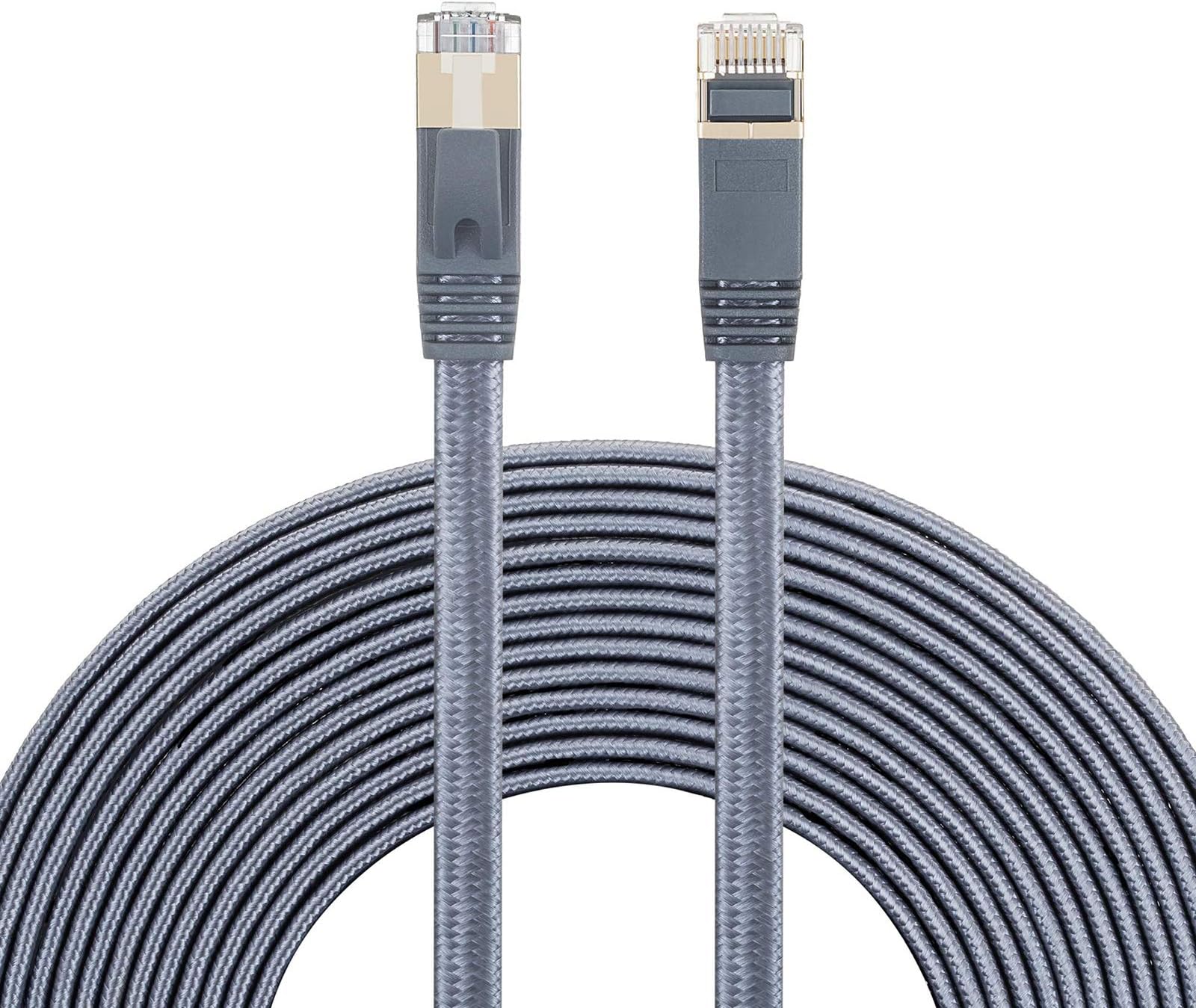 Cat 7 Ethernet Cable 1.5ft, RJ45 Nylon Braided CAT7 Shielded Internet Cable RJ45 LAN Cable High Speed Gigabit Network Patch Cord Gold Plated Plug STP Wires for Router, Modem,PS4, Camera.