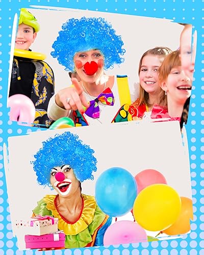 Miniatura 7 de Paquete de 2 pelucas de payaso divertidas pelucas afro rizadas de payaso, peluca de arco iris, cabello loco, suministros de fiesta temática de