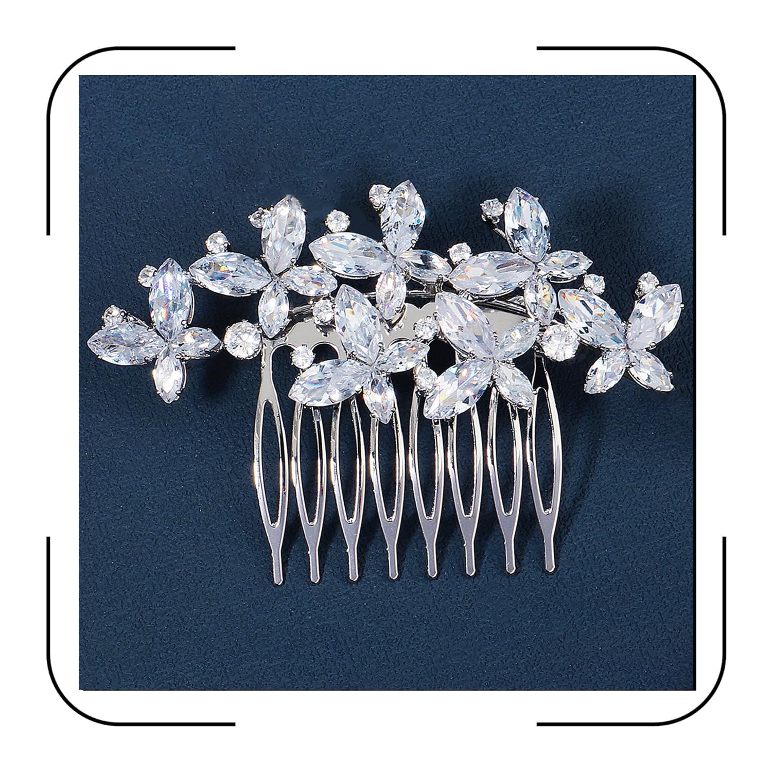 Sparkly Cubic Zirconia Bridal Hair Comb Crystal Butterflies Wedding Hair Piece Bridal Hair Pin Silver Gold CZ Formal Hair Accessories for Bride HB070
