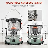 Vista 4 de Calentador de queroseno, calentadores de queroseno para uso en interiores, calentador portátil para campamento, estufa de queroseno, calentadores