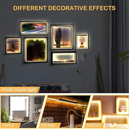 Miniatura 7 de Marco de fotos brillante para bricolaje luz de caja de sombra luz iluminada para niños esposa marido fotos familiares o carteles tira de luces LED