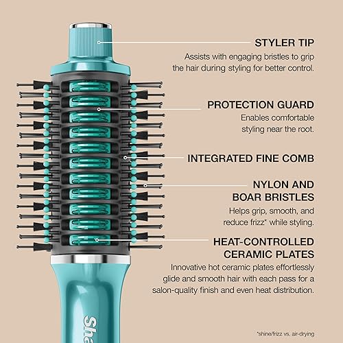 Miniatura 10 de Shark Glossi 2-en-1 herramienta caliente y alisador de aire, ultrarrápido, ultrabrillante para peinar en casa, cerámica con control de calor, para