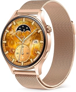 Women’s Smart Watch, 1.32 Inch AMOLED Screen Smartwatch with Calls, Always-on Display Function, 24H Heart Rate Monitor, Sp…