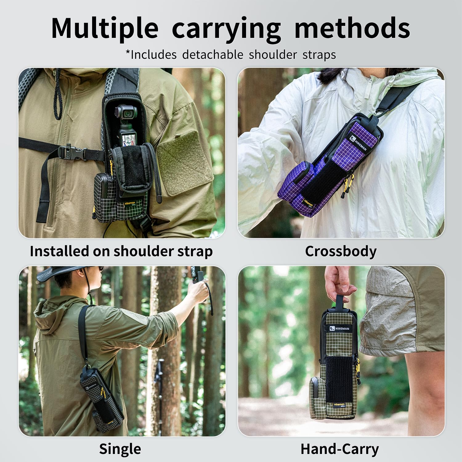 HIKEMAN Borsa da trasporto compatta per DJI Osmo Pocket 3, custodia protettiva leggera, borsa portatile resistente all'acqua per fotocamera e accessori, attrezzatura quotidiana all'aperto e da viaggio