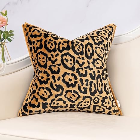 velvet leopard pillow