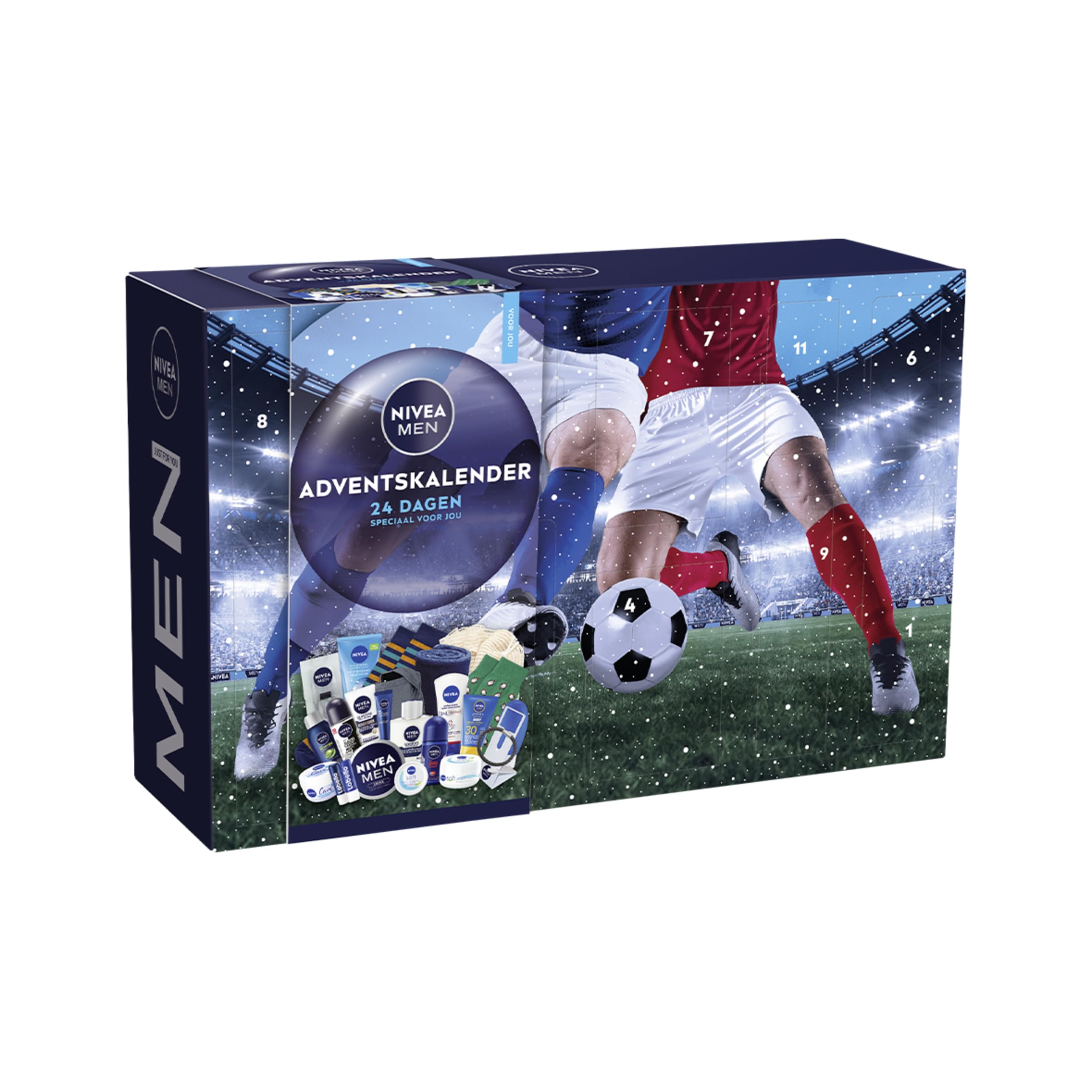 NIVEA Calendario de Adviento Hombres 2025 – Calendario de cuenta regresiva completo - Regalo de 24 productos – Regalo de San Valentín y Navidad