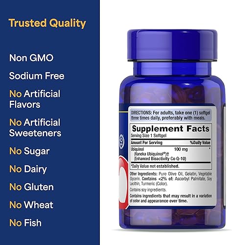 Miniatura 13 de Puritan's Pride Next Gen Ubiquinol Coenzima CoQ10 100 mg, suplemento dietético para la salud cardíaca, presión arterial, salud oral de las encías