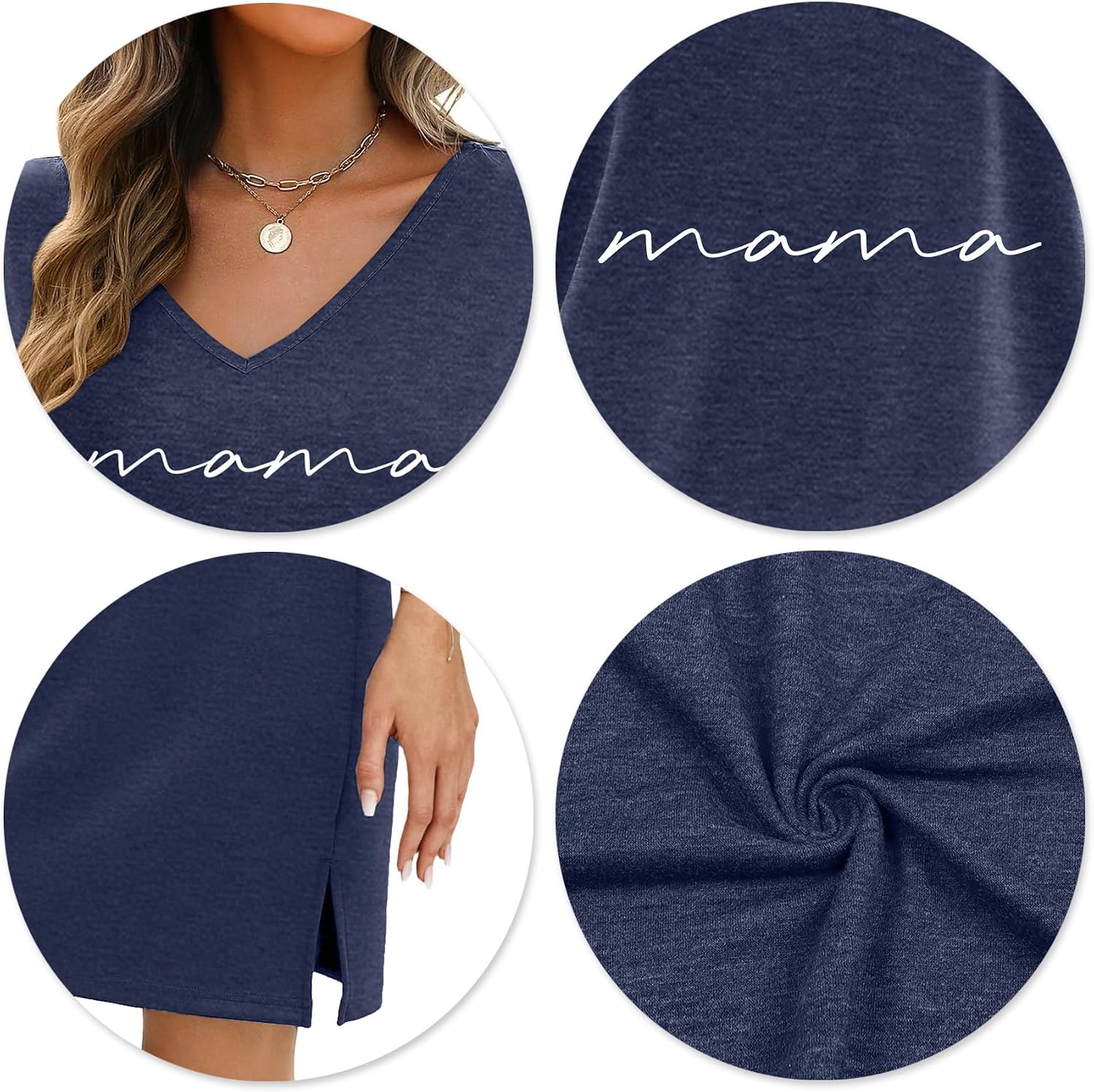 Mama Shirts for Women Dresses Mom Life Shirt Mothers Day Tops Mama Summer V Neck Casual Vacation Dress