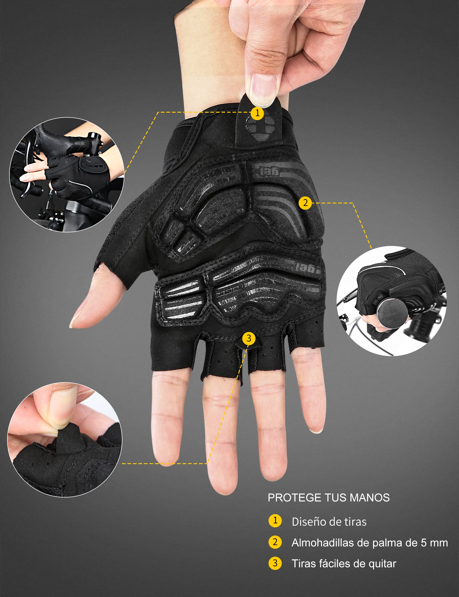 INBIKE Guantes MTB Hombre Bicicleta Ciclismo Verano