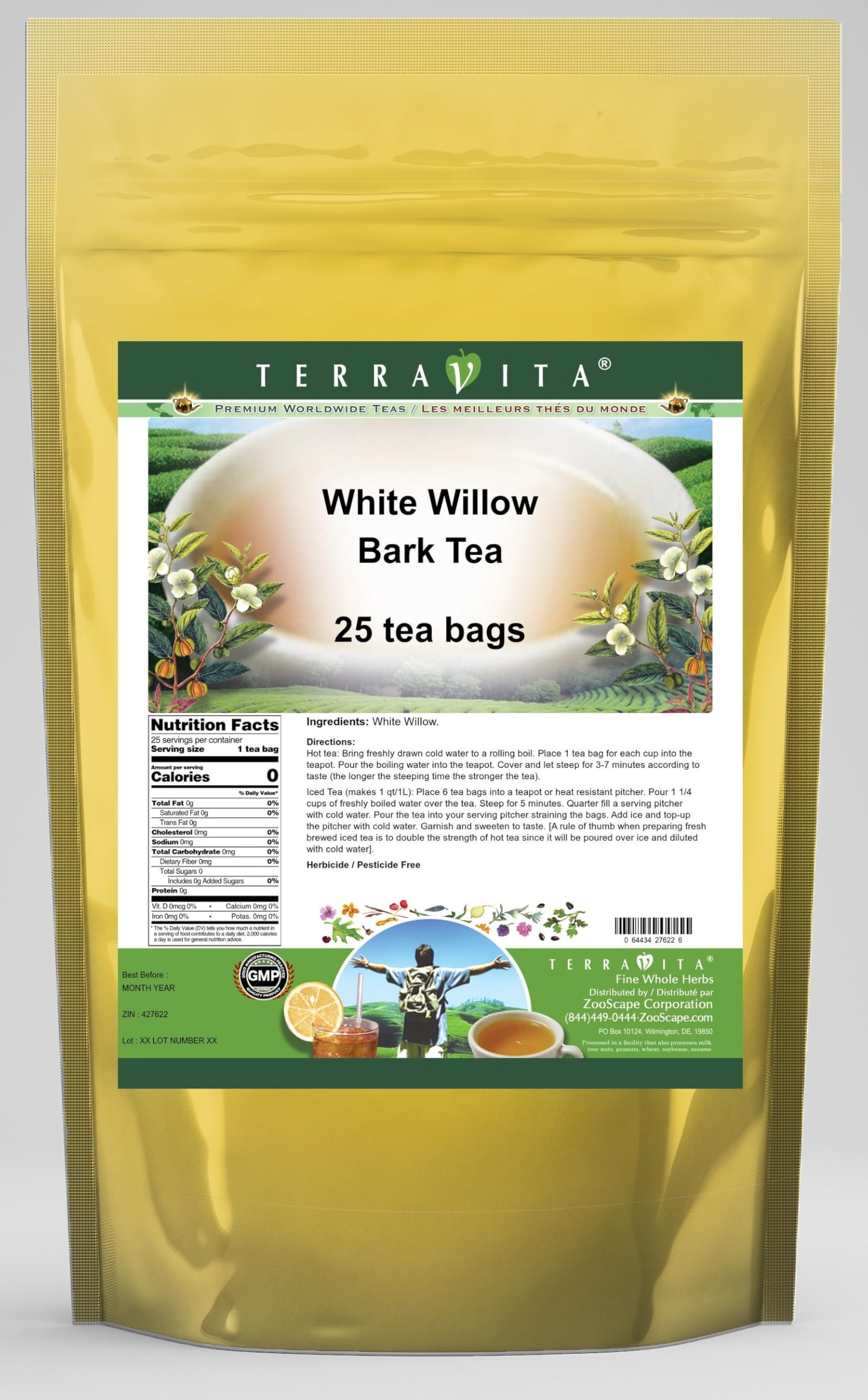White Willow Bark Tea (25 tea bags, ZIN: 427622)