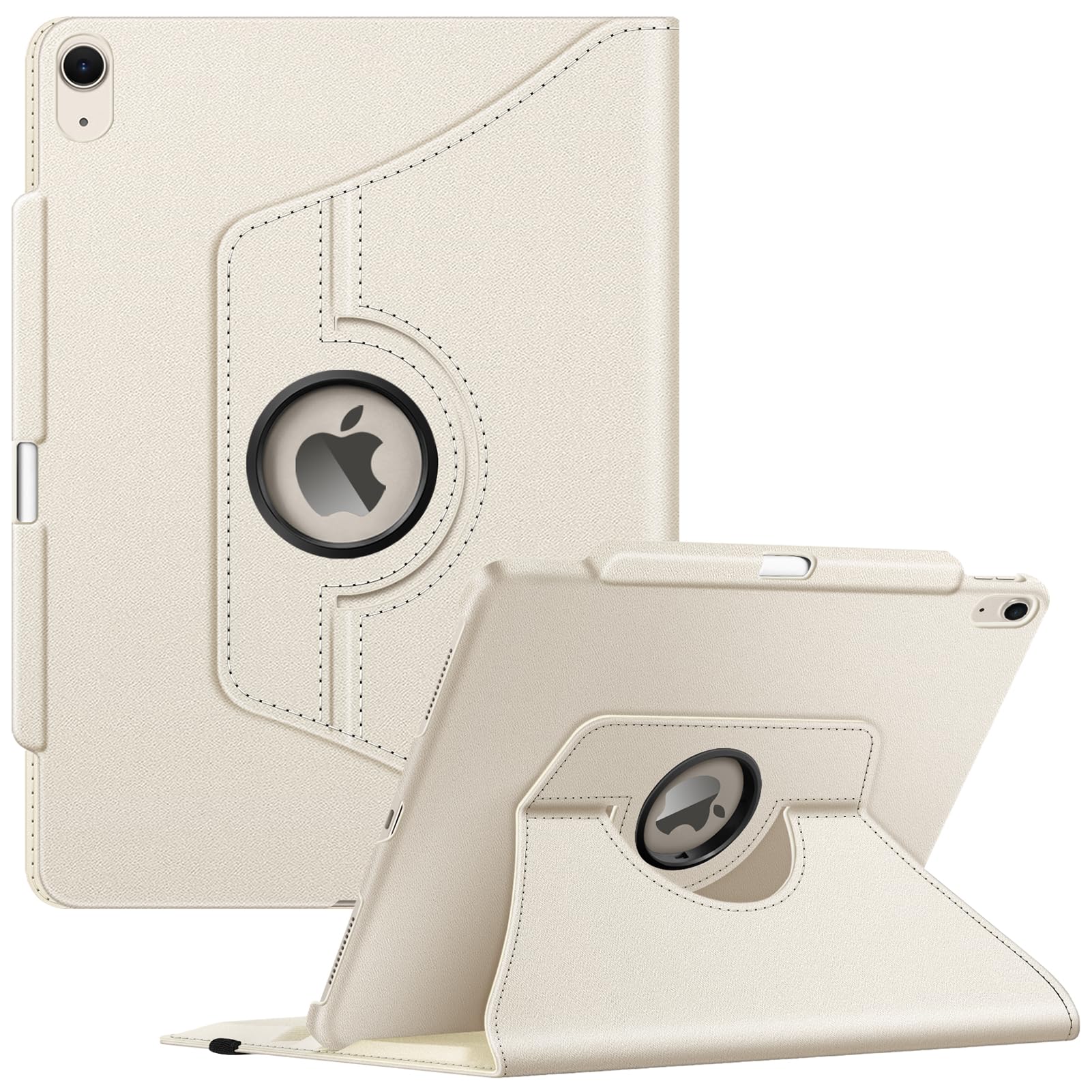 FINTIE Rotating Case for iPad Air 13 inch M4 (2026) / M3 (2025) / M2 (2024) - [360 Degree Swivelling] Premium Leather Protective Cover with Pencil Holder, Auto Sleep/Wake, Starlight
