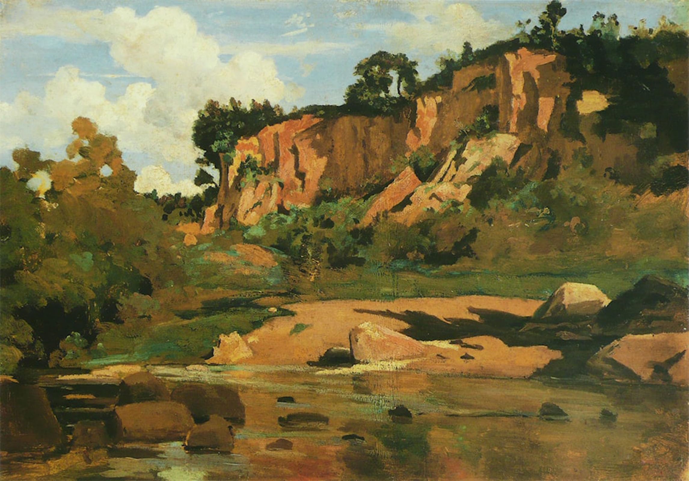 SERENDIPITP Vintage Wall Art Canvas Nordic Poster Canvas Print Picture the Red Rocks At Cività Castellana by Jean-baptiste-camille Corot Wall Art Poster for Home Decor 60x90cm