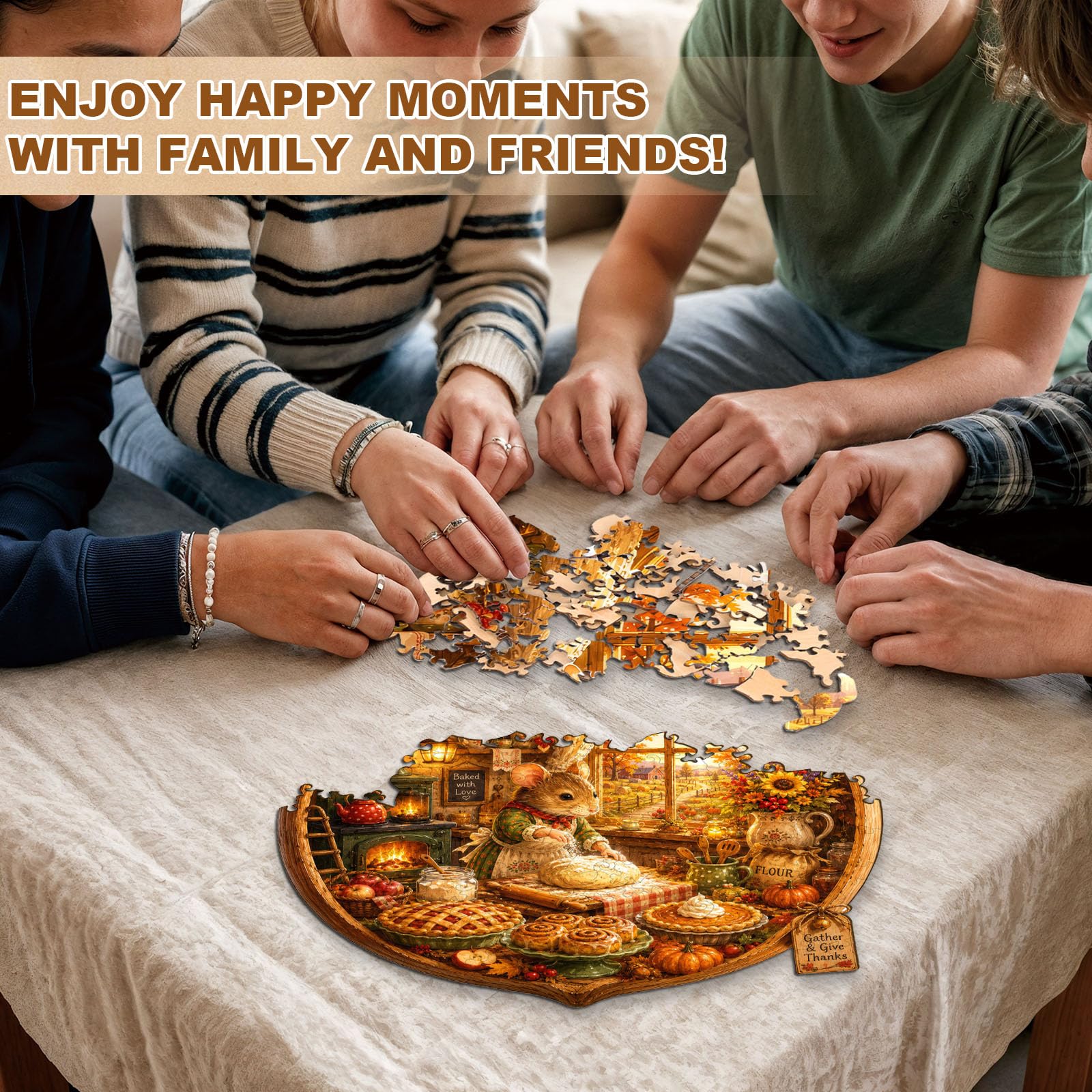 Holzpuzzles für Erwachsene – 34 × 30 cm Puzzle mit Eichel-Bäckerei | 265-teilige Puzzles, ideale Geschenke zum Geburtstag, Weihnachten und Dankeschön für Damen, Herren und Puzzleliebhaber