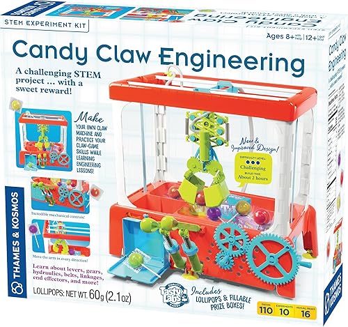 Thames & Kosmos Candy Claw Machine STEM Experiment Maker Lab Construye tu propia máquina de garras Aprende hidráulica e ingeniería Incluye