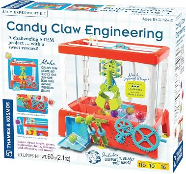 Thames & Kosmos Candy Claw Engineering STEM Experiment Maker Lab | Build Your Own Claw Machine | Learn Hydraulics & Engineering | Includes Lollipops | Toy of the Year Finalist | Difficulty Advanced