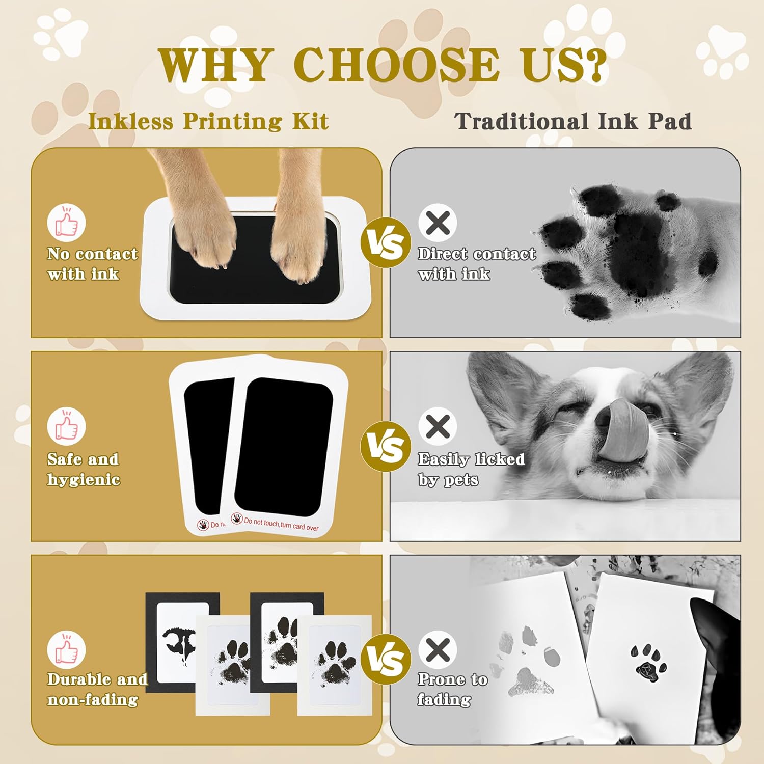 Paw Print Kit for Dogs Cats: Clean Touch Ink Pad Trinidad and