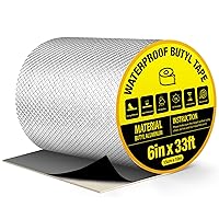 Vista 10 de Cinta de Butilo Cinta de Sellado Impermeable 2 pulgadas x 33 pies, Cinta de Papel de Aluminio Autoadhesiva para Techo de Metal, Toldo de RV