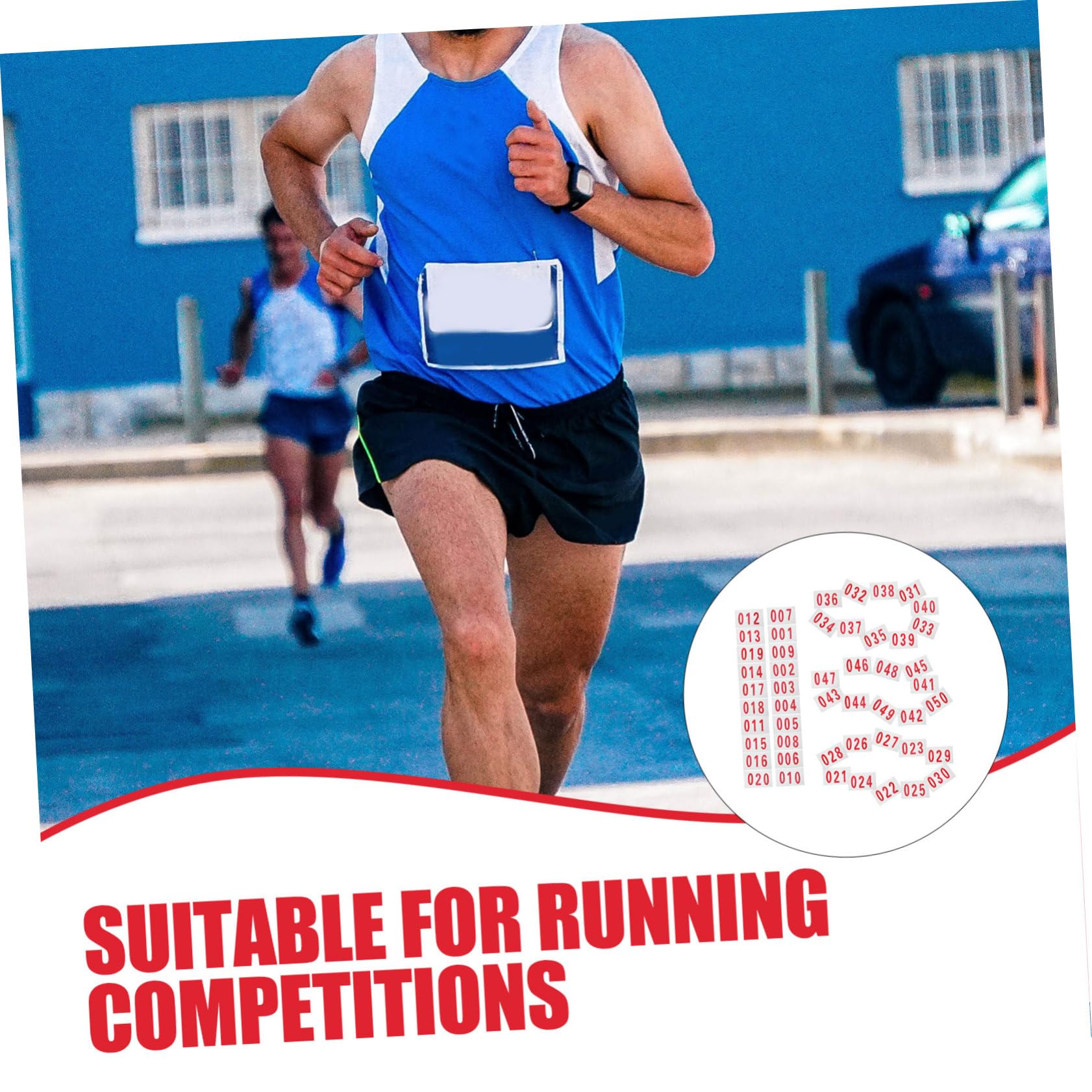 TOYANDONA Numéro De Tissu Sport Afficher Numéroté Courir Dossards Tissu pour Numéro De Course Clips À Bretelles pour Coureurs Races avec Bavoir Coton