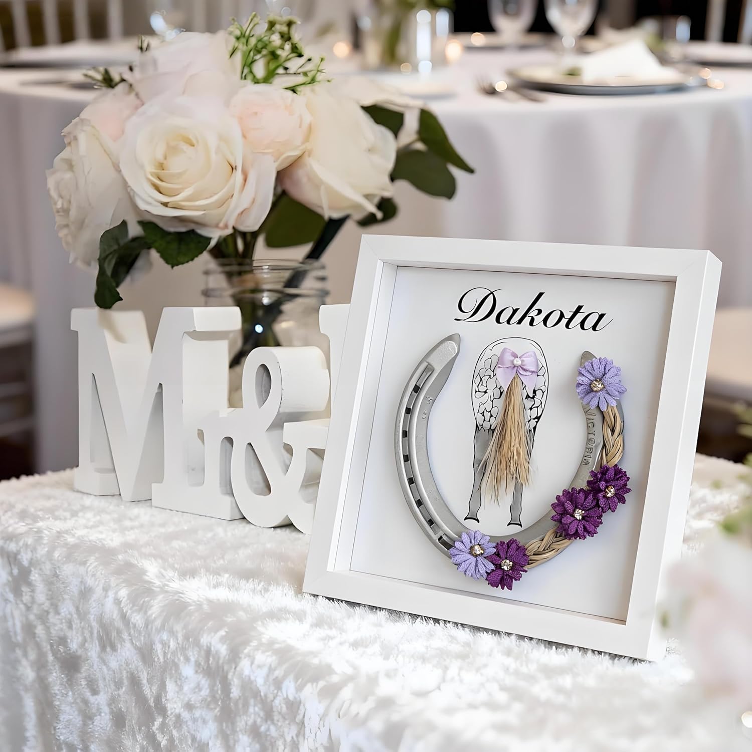 Handmade Horse Memorial Gift for Women - Horseshoe Picture Frame with Tail Hair Keepsake Box,diy horse hair keepsake kit horse hair memorial Loss of Horse Sympathy Home Decor for Horse Lovers,horse gifts for women(no horseshoe) - Image 2